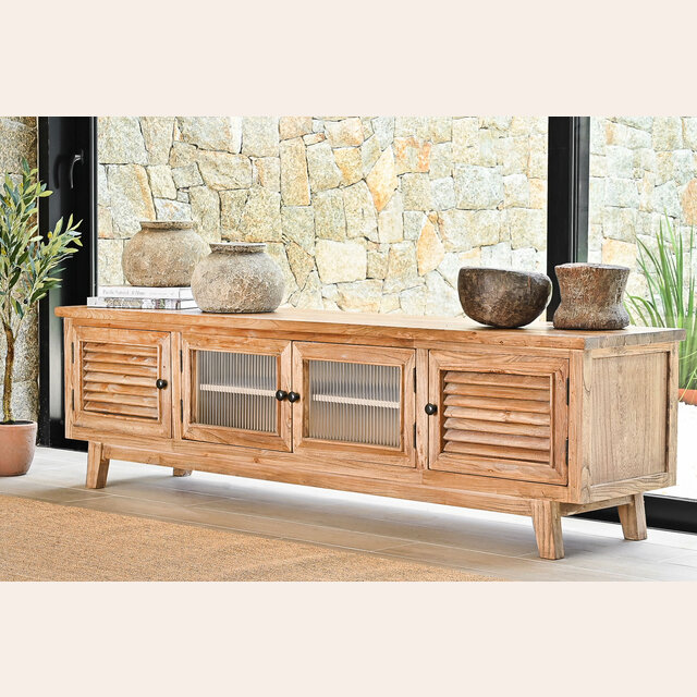 APARADOR BAJO - RACK TV VENECIA OLMO - 2 MTS