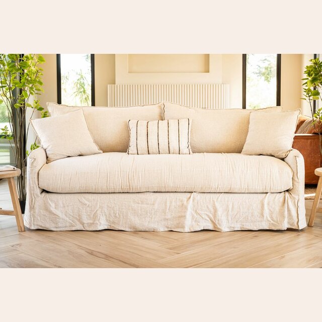 SILLON ALMA - 2.30 MTS - 100% LINO NATURAL - CRUDO