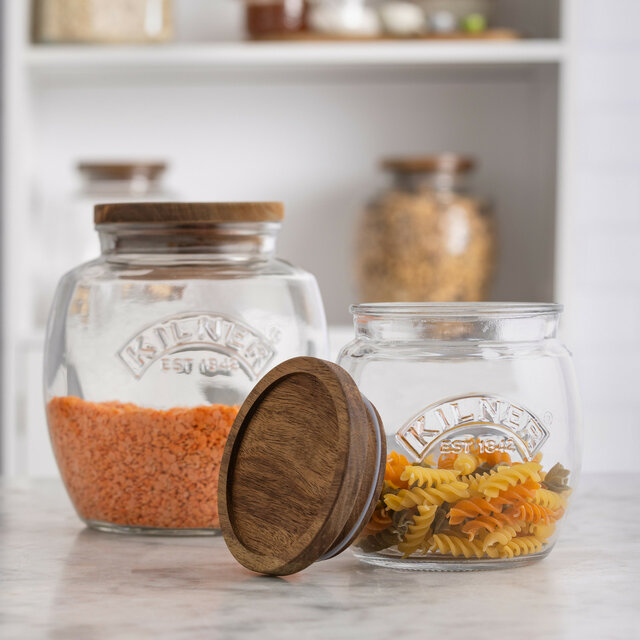 FRASCO HERMETICO KILNER PRESS - TAPA ACACIA - 2 LTS