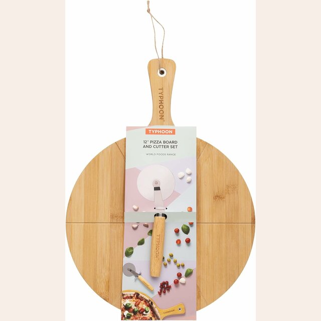 TABLA Y CORTA PIZZA 32 CMS - TYPHOON