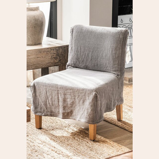 SILLA SOHO - LINO ALTO GRAMAJE - GRIS OSCURO