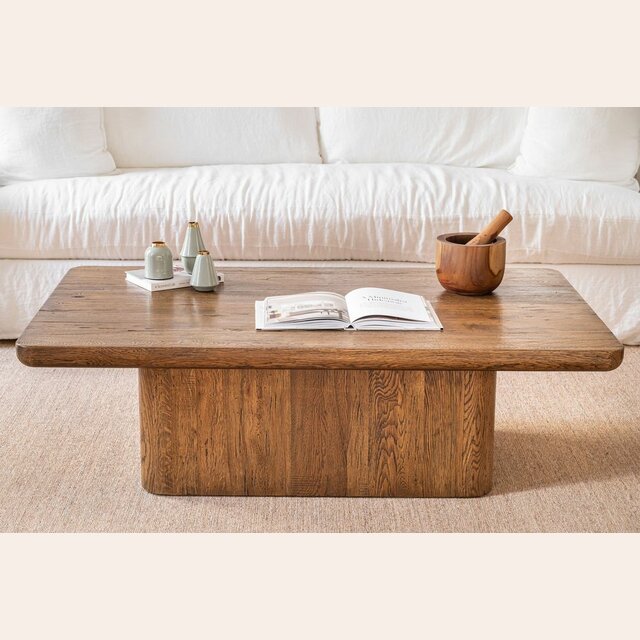 MESA LIVING ROBLE MACIZO - 1.50 X 0.90 MTS