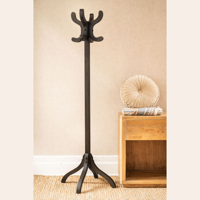 PERCHERO DE PIE DE MADERA BLACK - 8 PERCHAS