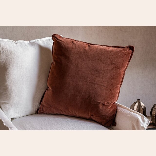 ALMOHADON TERCIOPELO - COBRE - 55 X 55