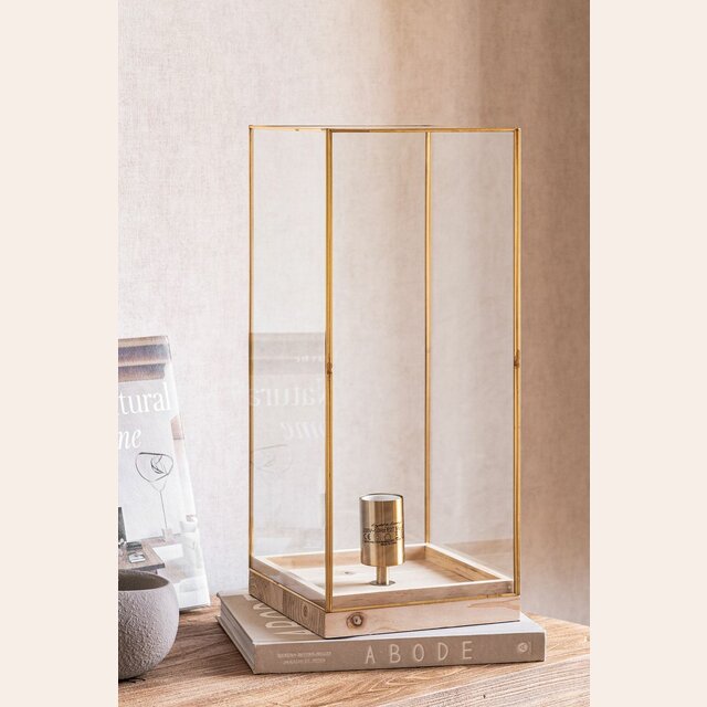 LAMPARA PRISMA - BRONCE AÑEJO Y VIDRIO