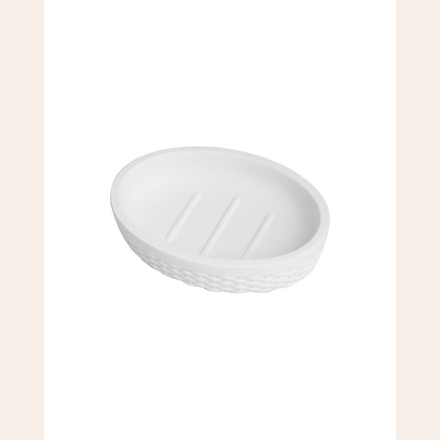 JABONERA POLYRESINA TRENZADO BLANCO
