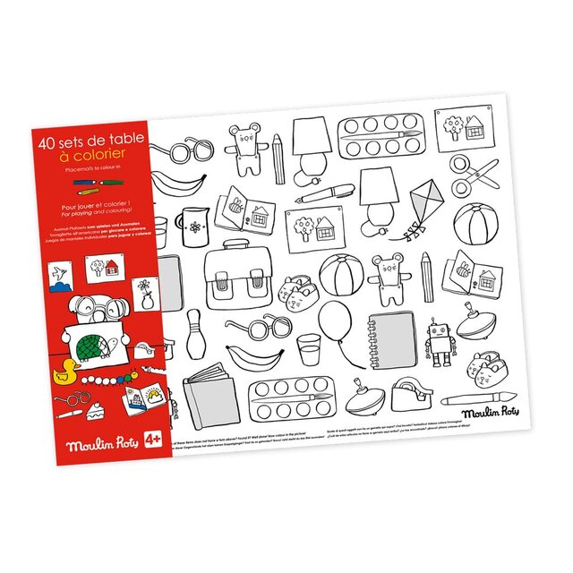 SET DE 40 INDIVIDUALES PARA COLOREAR - MOULIN ROTY
