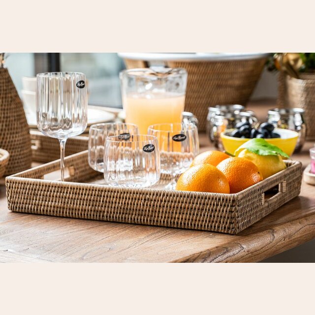 BANDEJA DE RATTAN NUDE - 42 X 32 CMS