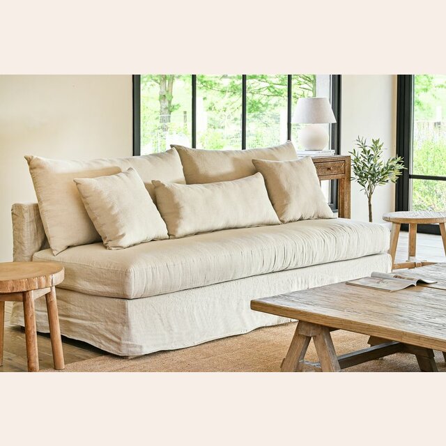 SILLON MANUELA LINO BEIGE - 2.20 MTS