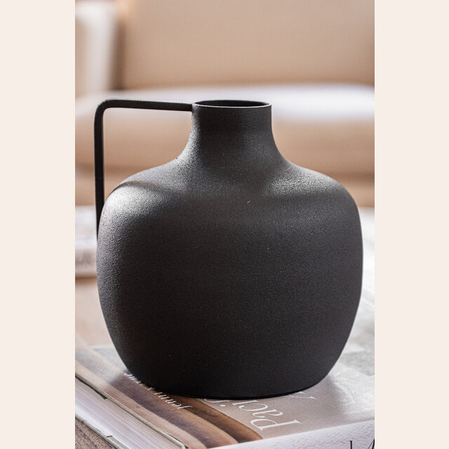 VASIJA METAL CON ASA - BLACK