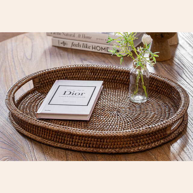 BANDEJA DE RATTAN OVAL - 46 X 36 CMS
