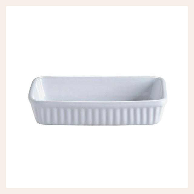 FUENTE DE CERAMICA MASON CASH - RECTANGULAR - BLANCO - 18 CM