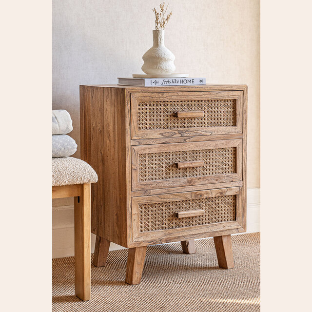 MESA DE LUZ HAMPTONS - OLMO MACIZO Y ESTERILLA