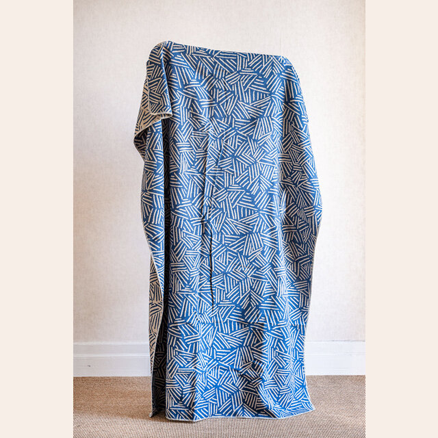 MANTA AUSTRIACA DEEP BLUE GEOMETRICS - 2.00 X 1.40 MTS 