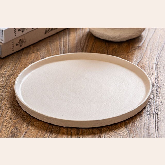 PLATO REDONDO METAL CREMA - 21.5 CMS