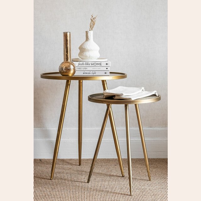 MESA AUXILIAR - METAL ORO VIEJO - 51 CMS