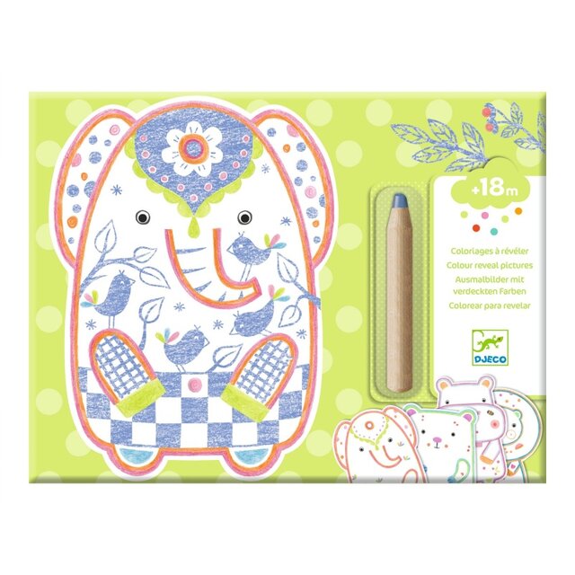 SET DE LAMINAS PARA COLOREAR Y REVELAR - DJECO