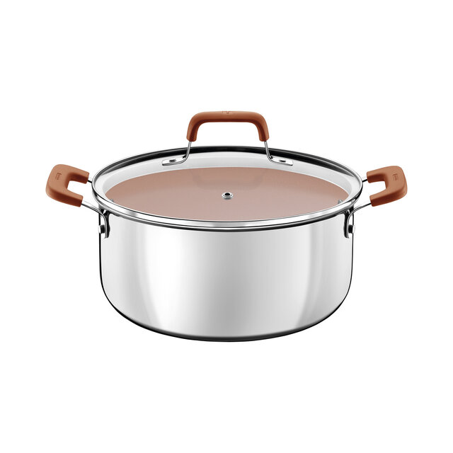 CACEROLA DE CERÁMICA ANTIADHERENTE CON TAPA - TRAMONTINA - 24 CMS.