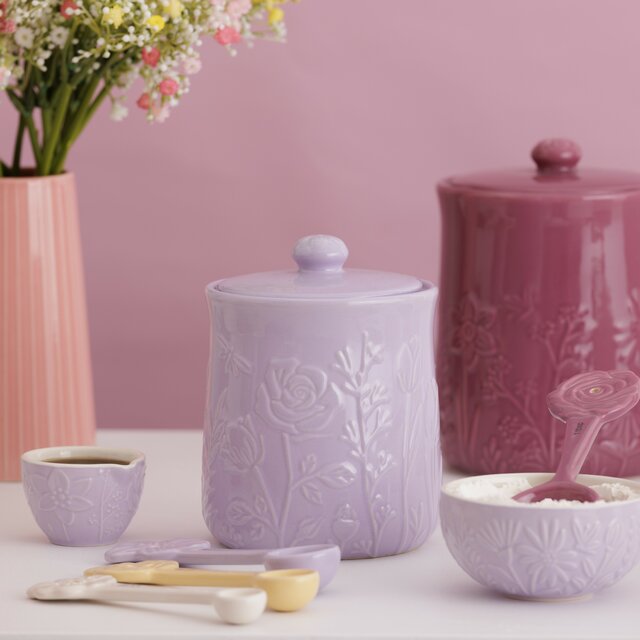POTICHE DE CERAMICA CON TAPA MASON CASH - LILA 