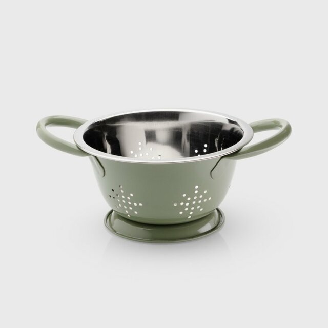 COLADOR PETIT ACERO Y ESMALTADO VERDE - TAYLORS