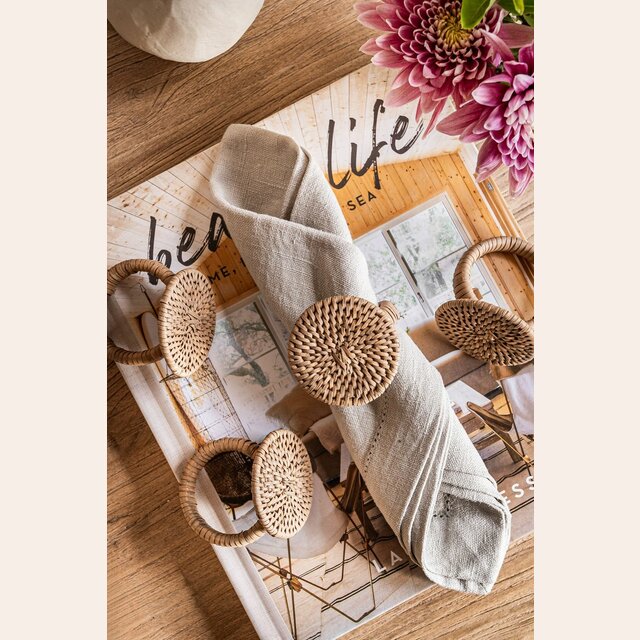 SET DE 4 AROS SERVILLETAS NUDE
