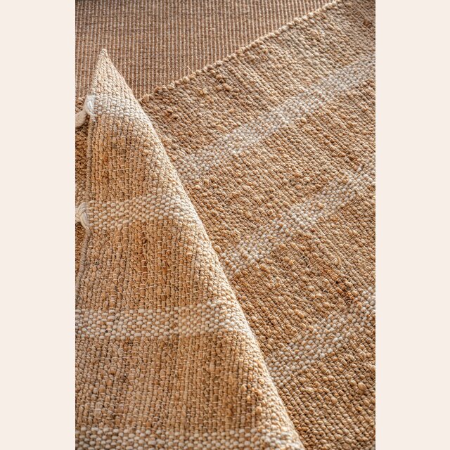 ALFOMBRA RAYADA NATURAL - YUTE - 2.30 X 1.60