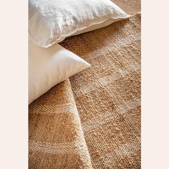 ALFOMBRA RAYADA NATURAL - YUTE - 2.90 X 1.90