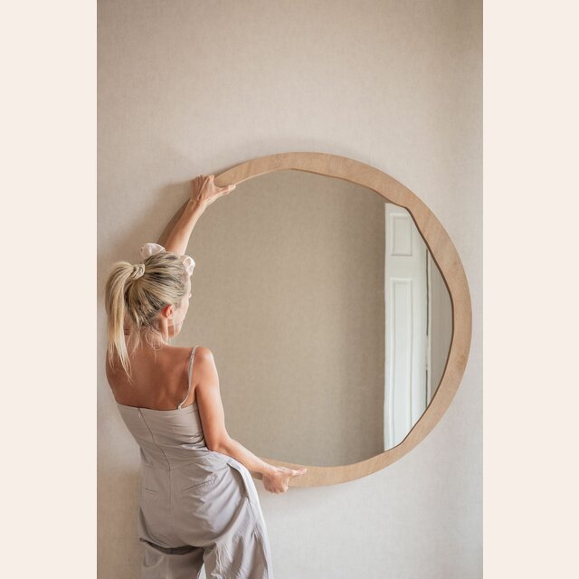 ESPEJO REDONDO IRREGULAR NATURAL - 1.10 MTS