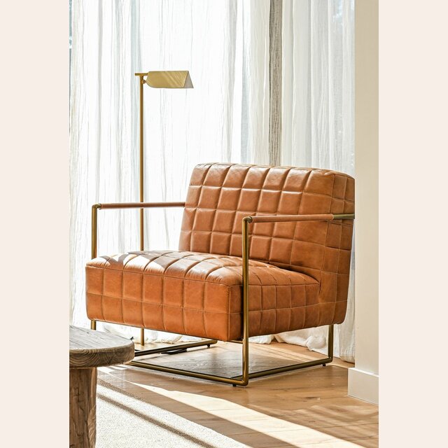 BUTACA ASTON CUERO ITALIANO CARAMELO