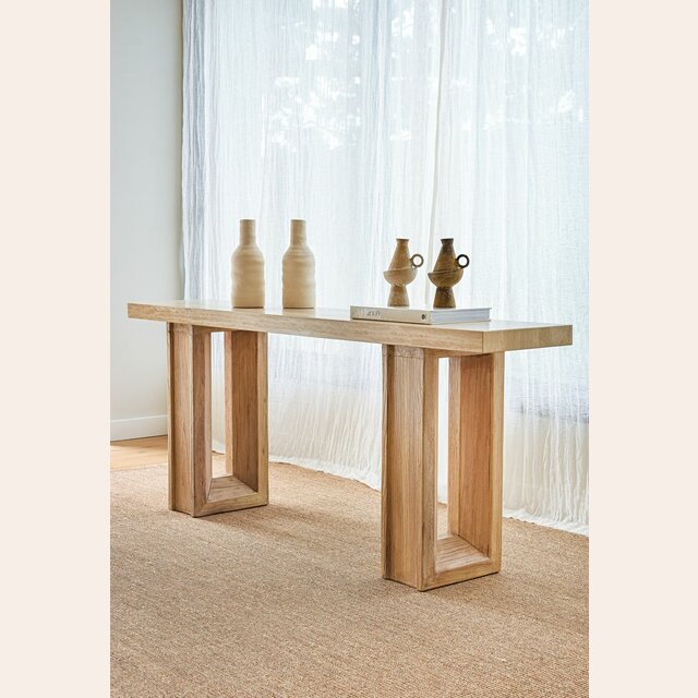 MESA DE ARRIMO / CONSOLA TRAVERTINO - 1.80 MTS