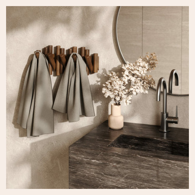 PERCHERO UMBRA PICKET MARRON - 5 PERCHAS 