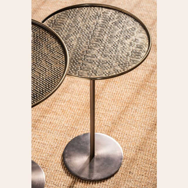 MESA AUXILIAR CHARLES - BRONCE AÑEJO - 31.5 CMS