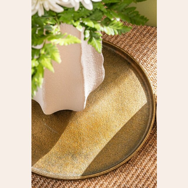 PLATO / BANDEJA METAL BRONCE AÑEJO - 30 CMS