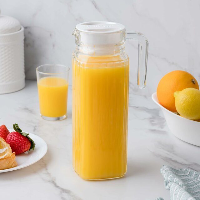 JARRA DE VIDRIO PRISMA CON TAPA - 900 ML 
