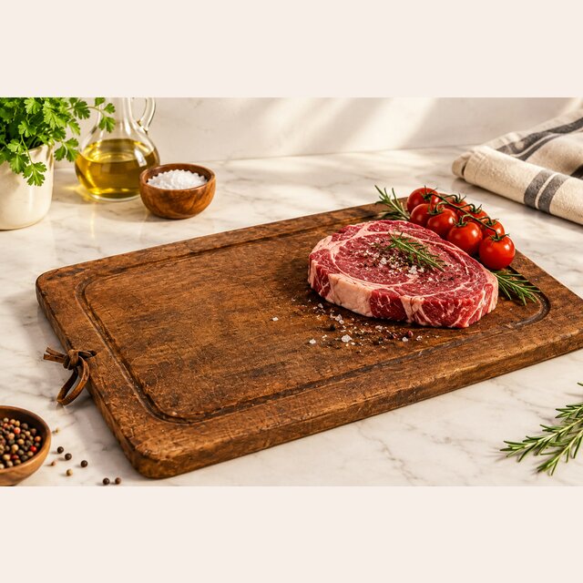 TABLA DE MADERA CON CANALETA - 47 X 30 CMS