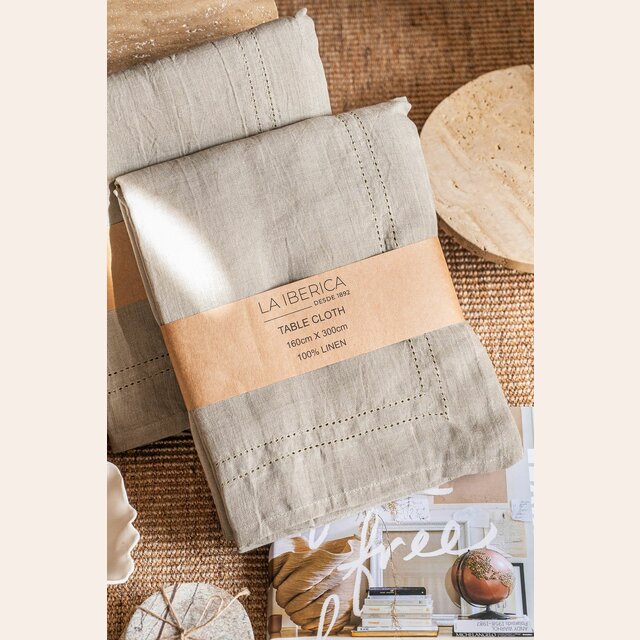 MANTEL 100% LINO NATURAL - 1.60 X 3.00 MTS