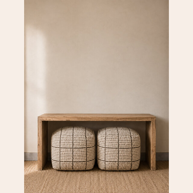 PIE DE CAMA / MESA ANGOSTA / BANCO OLMO NATURAL - 1.10 X 0.35 MTS