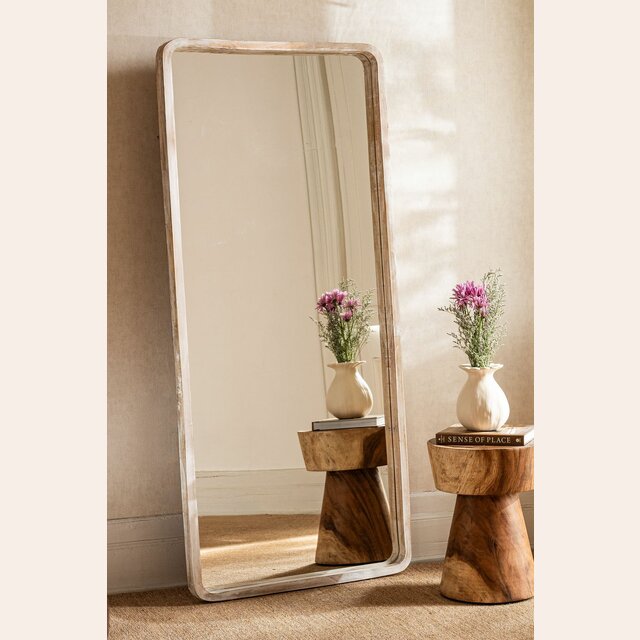 ESPEJO WHITE WASH PUNTAS CURVAS - 1.65 X 0.75 MTS